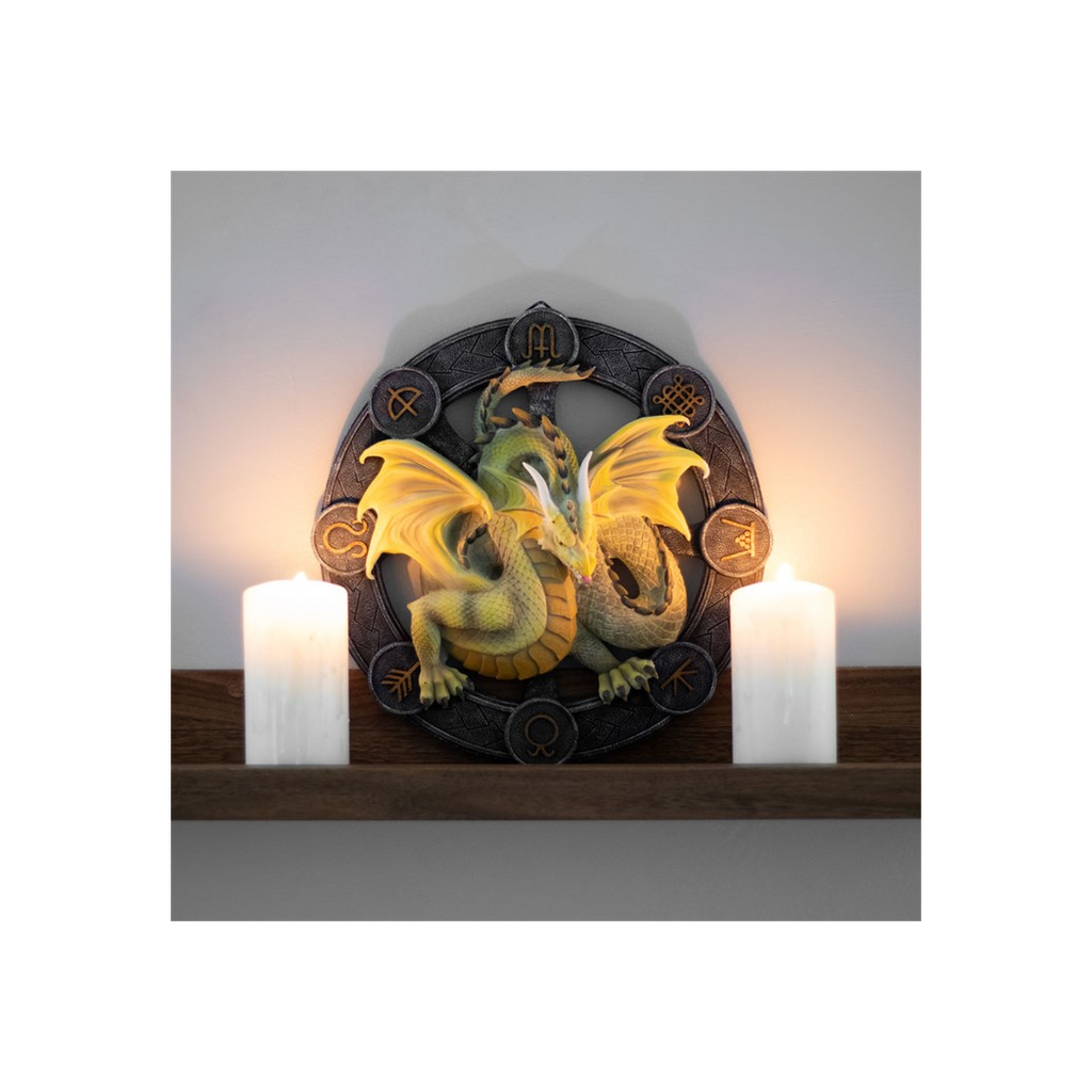 Mabon Dragon Resin Wall Plaque by Anne Stokes