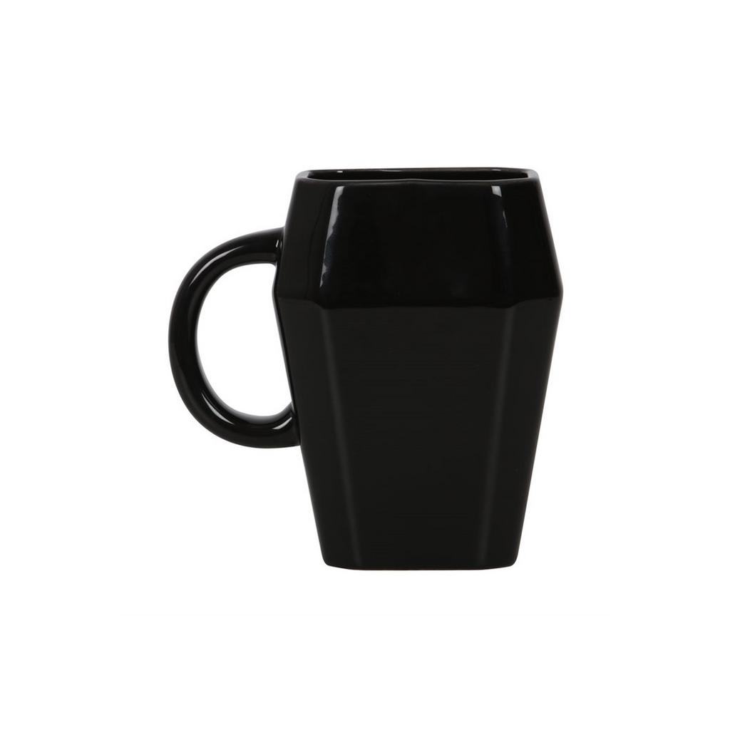 Death Before Decaf Coffin Mug